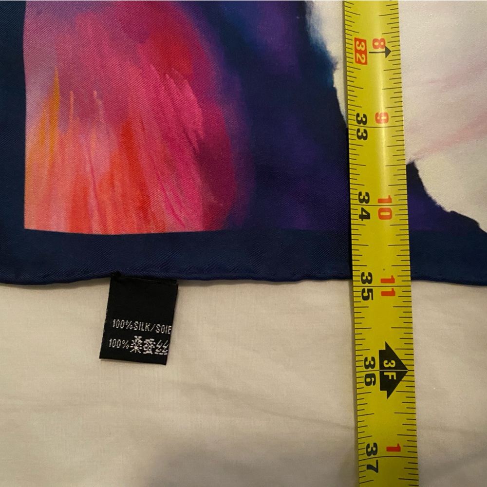 BONUS GIFT Mulberry Silk HANDMADE Vibrant Abstract Colorful Scarf Shawl Wrap - Picture 11 of 13